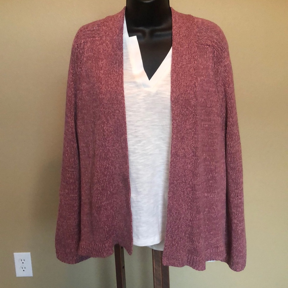 The Loft mauve open front cardigan